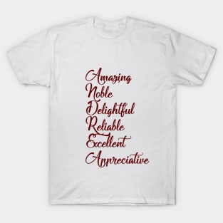 Gifts for ANDREA ~ Amazing, Noble, Delightful, Reliable... [ND#3C1V1] T-Shirt